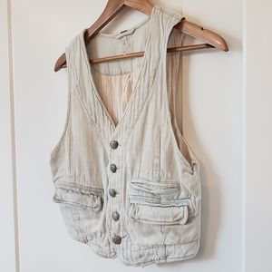Free People Vest szM button up denim material